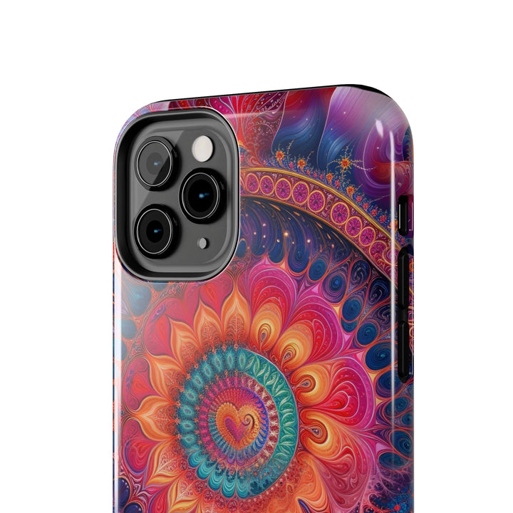 Vibrant Spiral Mandala - Tough Phone Case - Phone Case - g(0D·IO) - iPhone 13 Mini - -