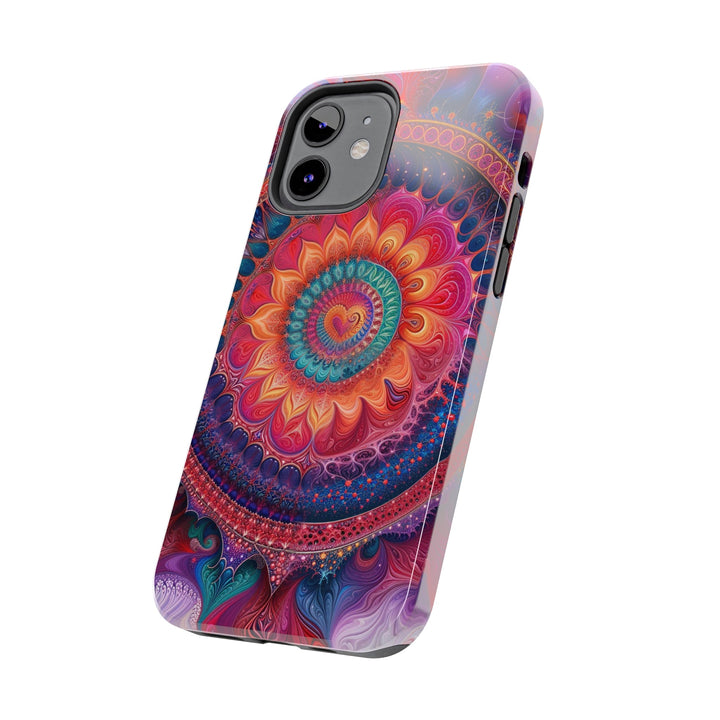 Vibrant Spiral Mandala - Tough Phone Case - Phone Case - g(0D·IO) - iPhone 13 Mini - -