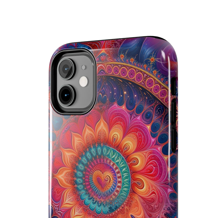 Vibrant Spiral Mandala - Tough Phone Case - Phone Case - g(0D·IO) - iPhone 13 Mini - -