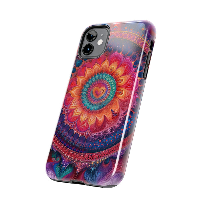 Vibrant Spiral Mandala - Tough Phone Case - Phone Case - g(0D·IO) - iPhone 13 Mini - -