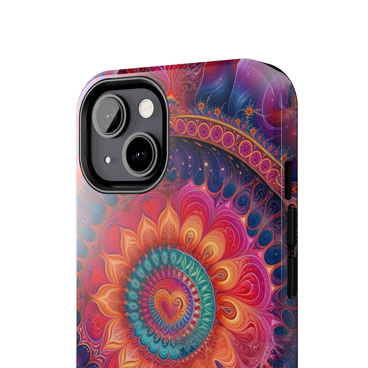 Vibrant Spiral Mandala - Tough Phone Case - Phone Case - g(0D·IO) - iPhone 13 Mini - -