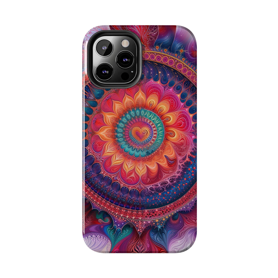 Vibrant Spiral Mandala - Tough Phone Case - Phone Case - g(0D·IO) - iPhone 13 Mini - -