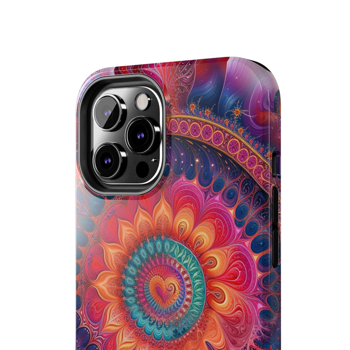 Vibrant Spiral Mandala - Tough Phone Case - Phone Case - g(0D·IO) - iPhone 13 Mini - -