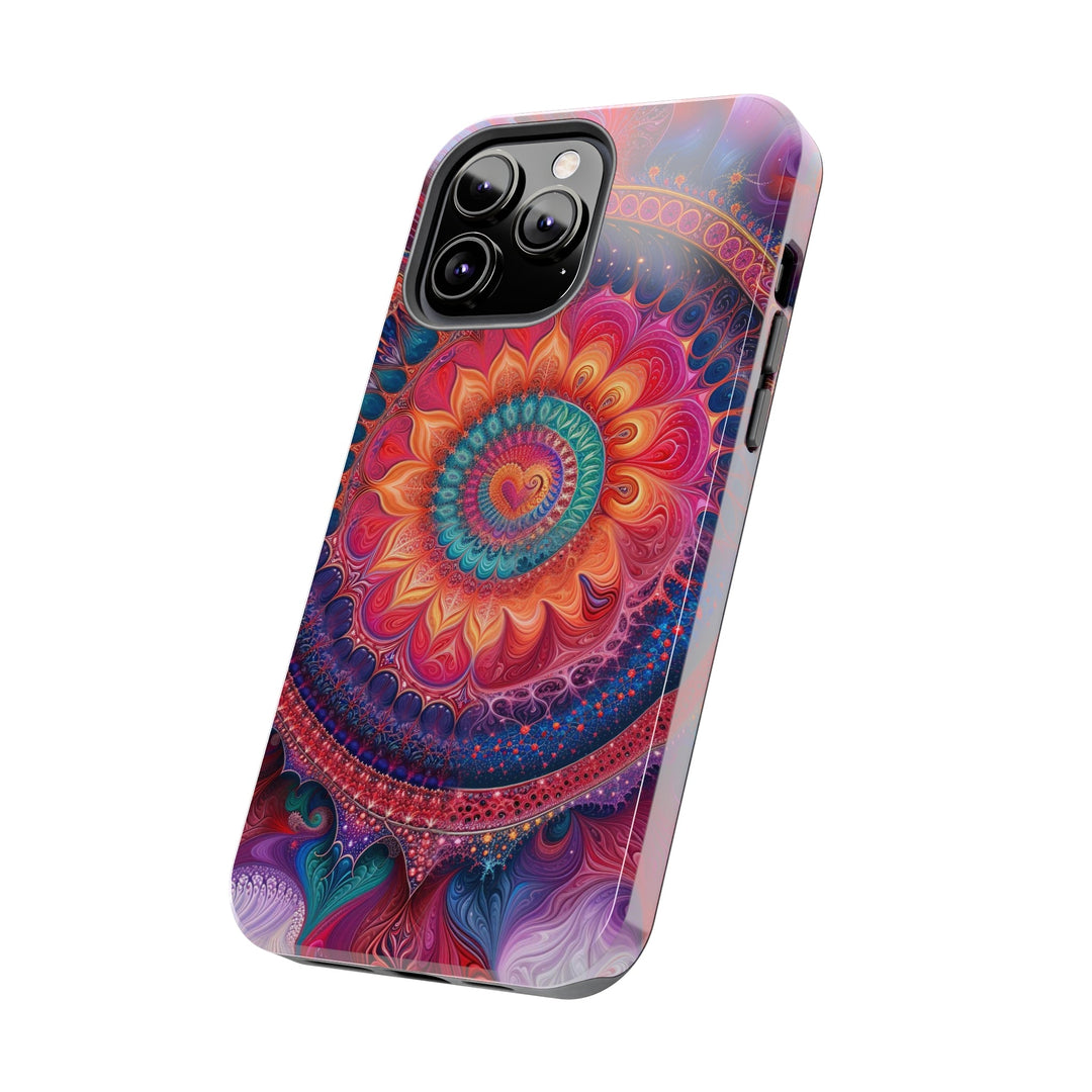 Vibrant Spiral Mandala - Tough Phone Case - Phone Case - g(0D·IO) - iPhone 13 Mini - -