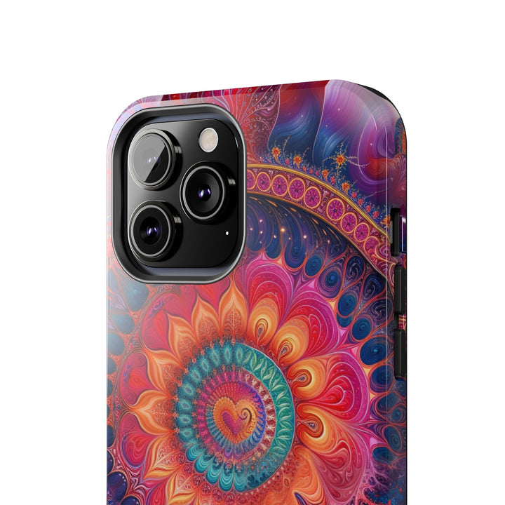 Vibrant Spiral Mandala - Tough Phone Case - Phone Case - g(0D·IO) - iPhone 13 Mini - -