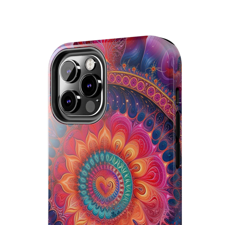 Vibrant Spiral Mandala - Tough Phone Case - Phone Case - g(0D·IO) - iPhone 13 Mini - -