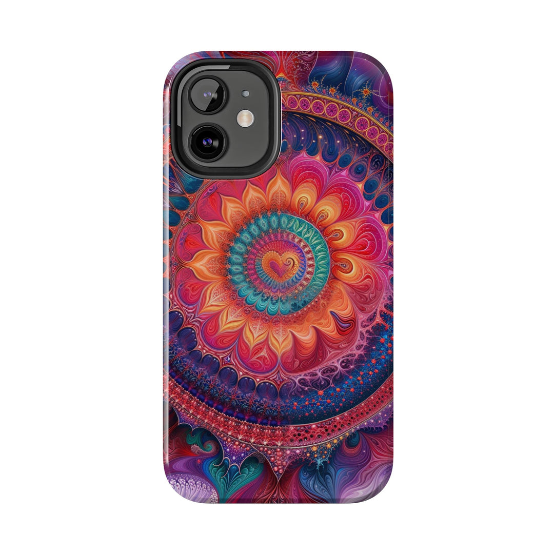 Vibrant Spiral Mandala - Tough Phone Case - Phone Case - g(0D·IO) - iPhone 13 Mini - -