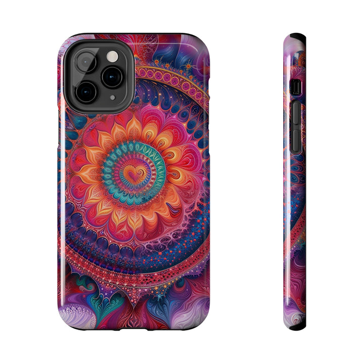 Vibrant Spiral Mandala - Tough Phone Case - Phone Case - g(0D·IO) - iPhone 11 Pro - -