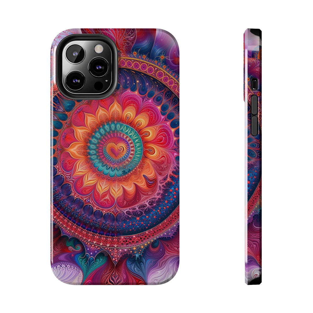 Vibrant Spiral Mandala - Tough Phone Case - Phone Case - g(0D·IO) - iPhone 12 Pro Max - -