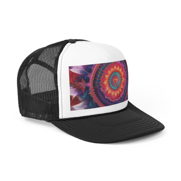 Vibrant Spiral Mandala - Trucker Hat - Hats - g(0D·IO) - Pink - One size -