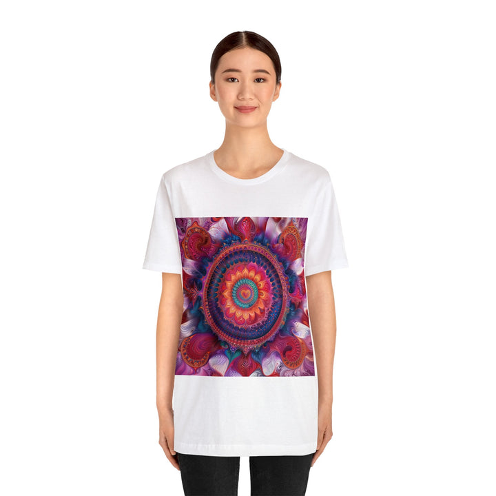 Vibrant Spiral Mandala - Unisex Jersey Short Sleeve Tee - T-Shirt - g(0D·IO) - Black - S -