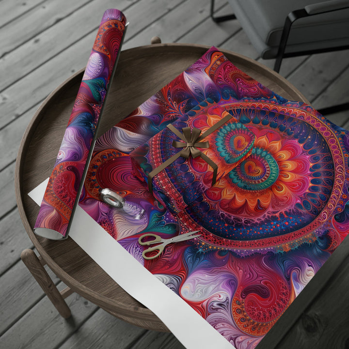 Vibrant Spiral Mandala - Wrapping Paper - Home Decor - g(0D·IO) - 30'' x 72'' - Matte -