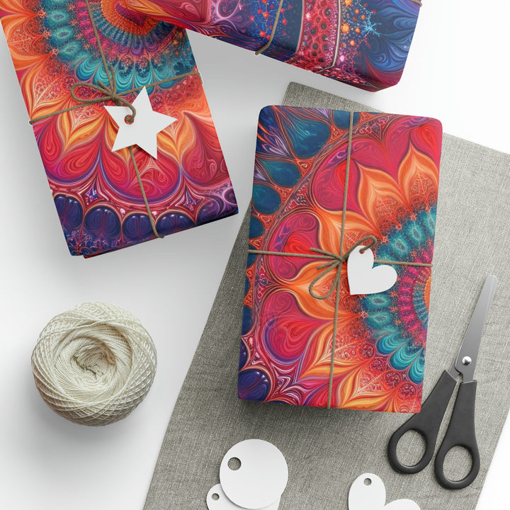Vibrant Spiral Mandala - Wrapping Paper - Home Decor - g(0D·IO) - 30'' x 72'' - Matte -