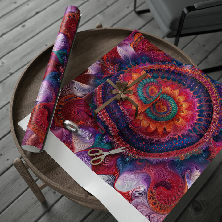 Vibrant Spiral Mandala - Wrapping Paper - Home Decor - g(0D·IO) - 30'' x 72'' - Matte -
