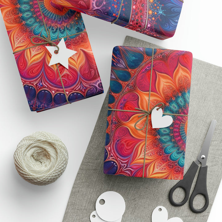 Vibrant Spiral Mandala - Wrapping Paper - Home Decor - g(0D·IO) - 30'' x 72'' - Matte -