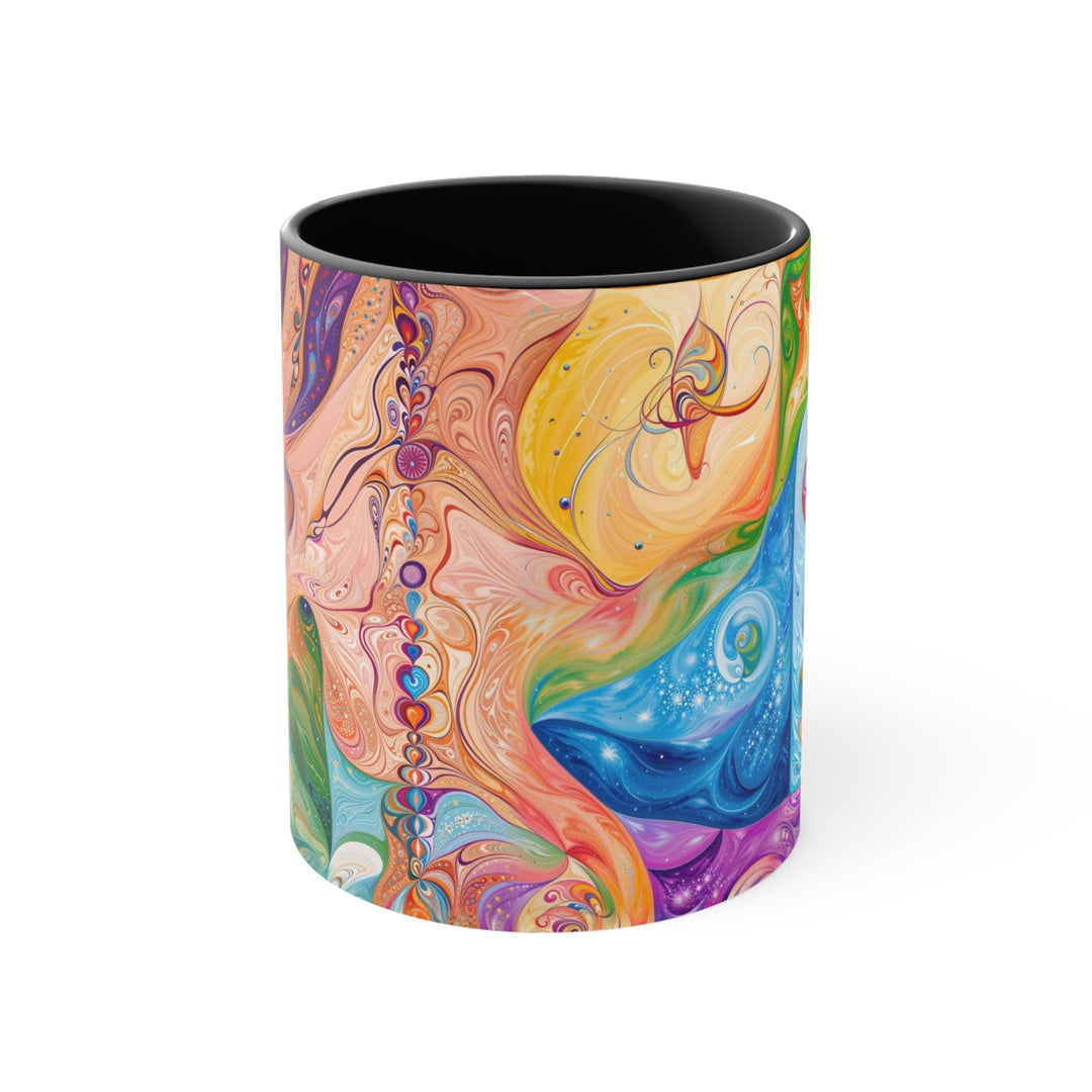 Vibrant Swirl Fantasy - Accent Coffee Mug - Mug - g(0D·IO) - Black - 11oz -