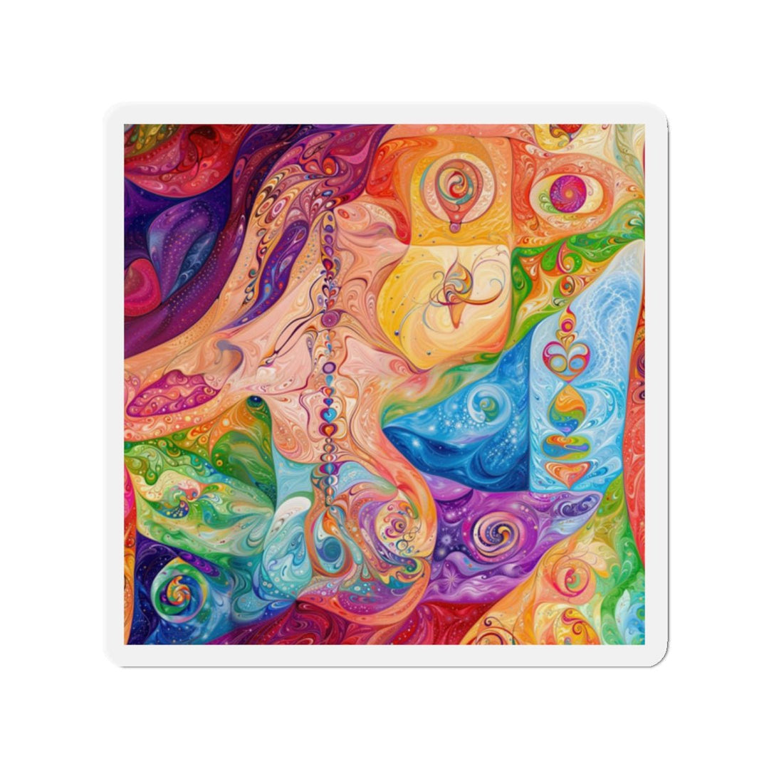 Vibrant Swirl Fantasy - Die-cut Magnet - Home Decor - g(0D·IO) - 2" x 2" - Die-Cut - 1 pc