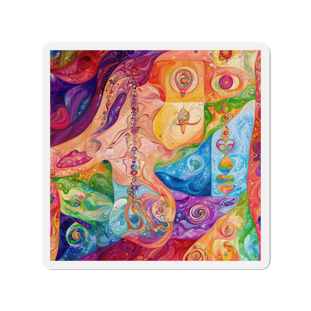 Vibrant Swirl Fantasy - Die-cut Magnet - Home Decor - g(0D·IO) - 3" x 3" - Die-Cut - 1 pc