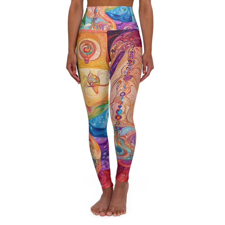 Vibrant Swirl Fantasy - High Waisted AOP Yoga Leggings - All Over Prints - g(0D·IO) - XS - -