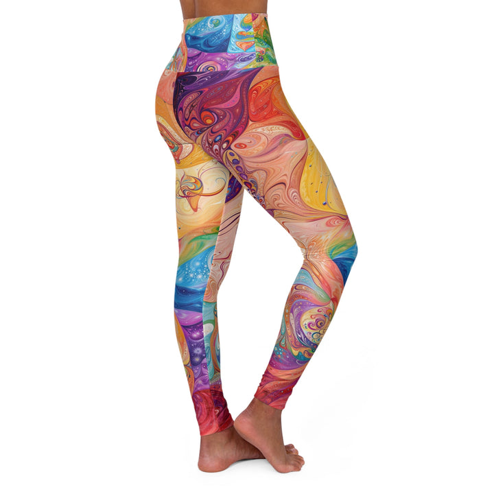 Vibrant Swirl Fantasy - High Waisted AOP Yoga Leggings - All Over Prints - g(0D·IO) - XS - -