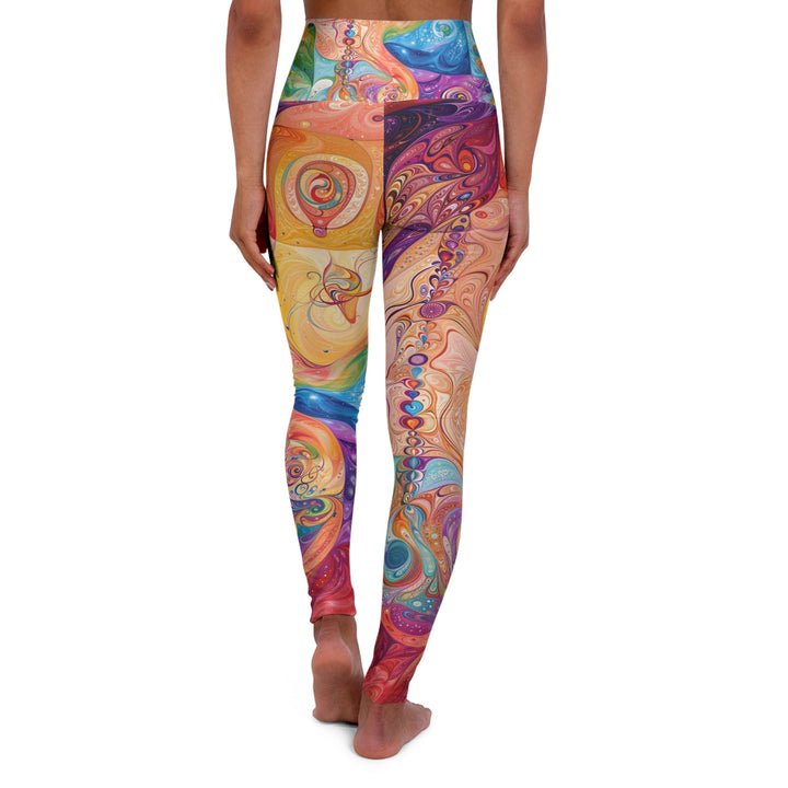 Vibrant Swirl Fantasy - High Waisted AOP Yoga Leggings - All Over Prints - g(0D·IO) - XS - -