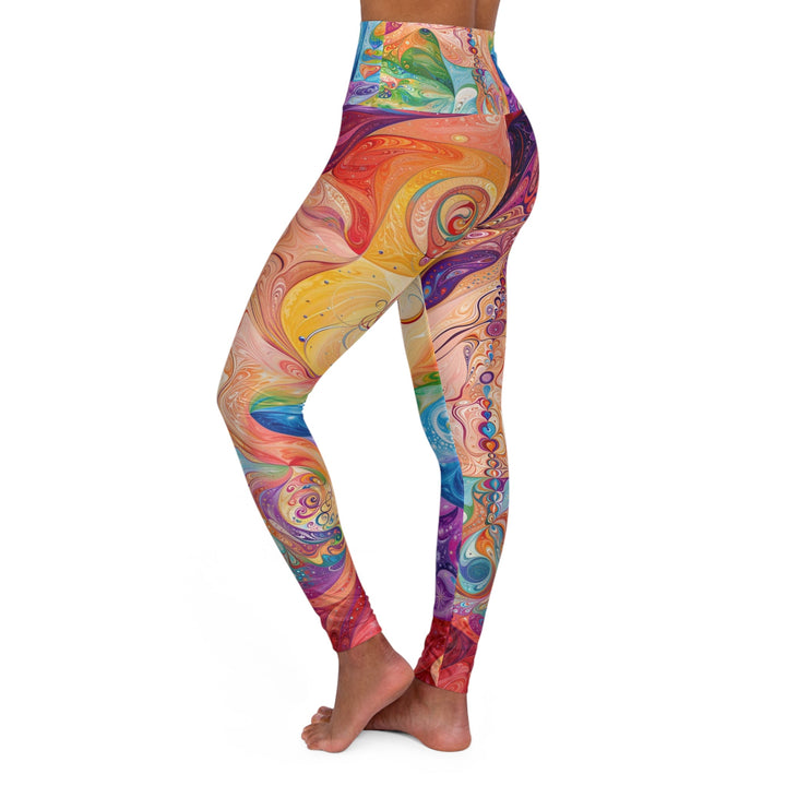 Vibrant Swirl Fantasy - High Waisted AOP Yoga Leggings - All Over Prints - g(0D·IO) - XS - -