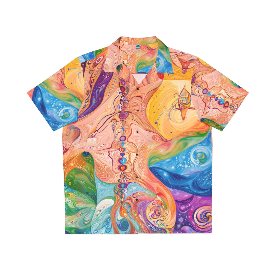 Vibrant Swirl Fantasy - Men's Hawaiian Shirt - All Over Prints - g(0D·IO) - S - Black -