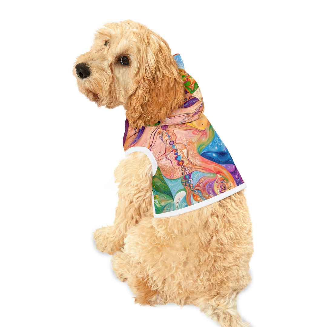 Vibrant Swirl Fantasy - Pet Hoodie - Pets - g(0D·IO) - XXS - Black Rib -