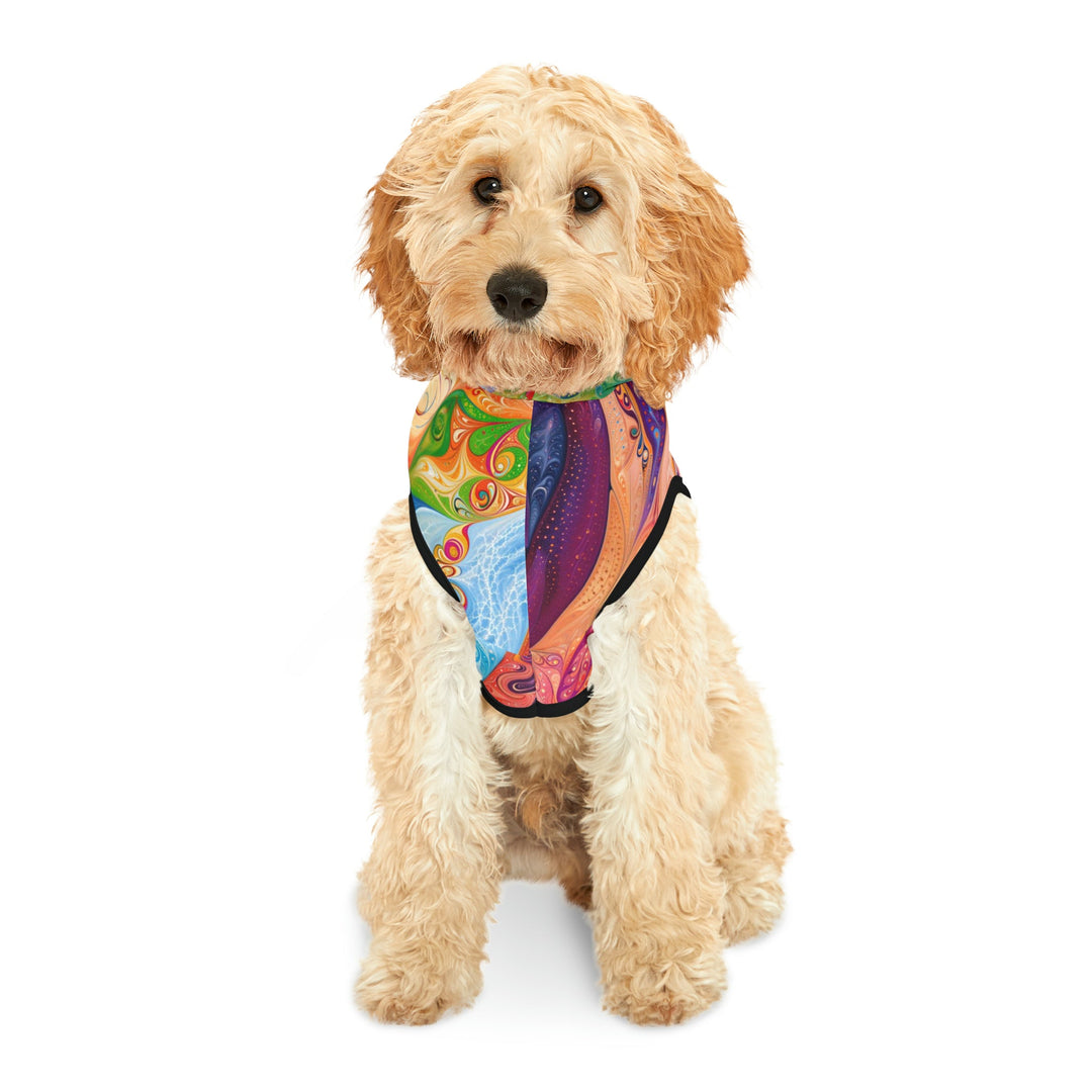 Vibrant Swirl Fantasy - Pet Hoodie - Pets - g(0D·IO) - XXS - Black Rib -