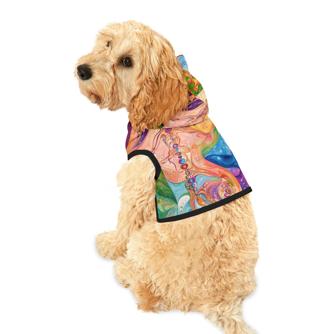 Vibrant Swirl Fantasy - Pet Hoodie - Pets - g(0D·IO) - XXS - Black Rib -