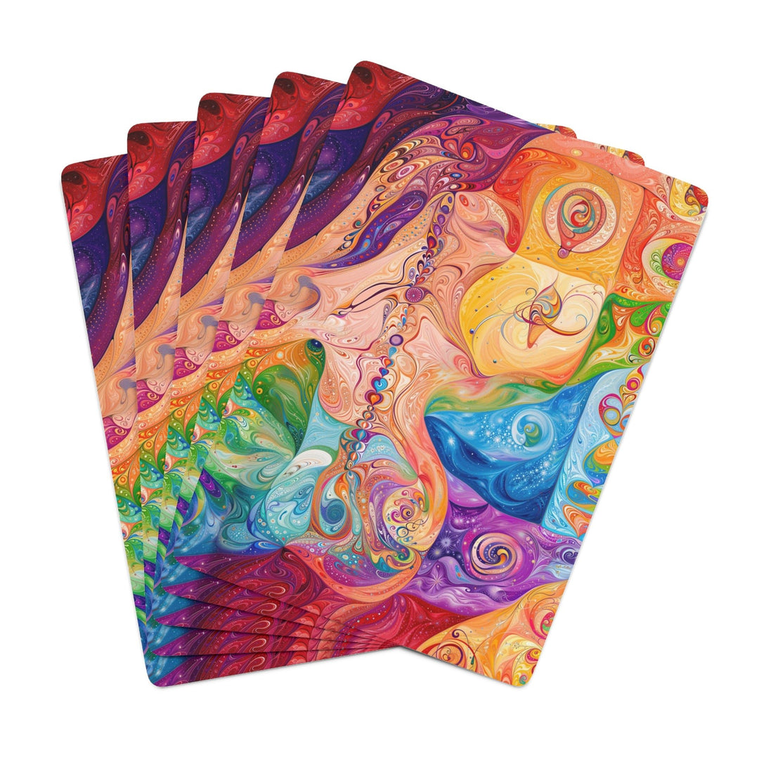 Vibrant Swirl Fantasy - Poker Cards - Paper products - g(0D·IO) - 2.47" x 3.47" - White - Semi Glossy