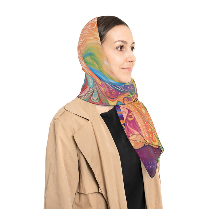 Vibrant Swirl Fantasy - Poly Scarf - Accessories - g(0D·IO) - Poly chiffon - 50" × 50" -