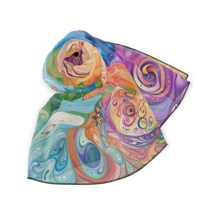 Vibrant Swirl Fantasy - Poly Scarf - Accessories - g(0D·IO) - Poly chiffon - 50" × 50" -