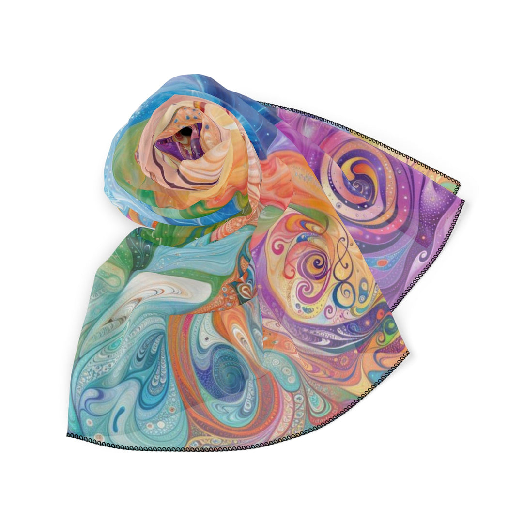 Vibrant Swirl Fantasy - Poly Scarf - Accessories - g(0D·IO) - Poly chiffon - 50" × 50" -