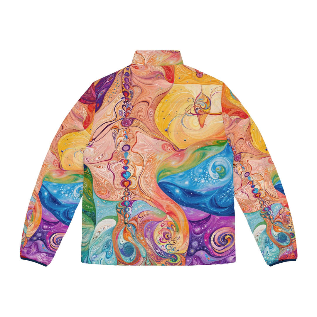 Vibrant Swirl Fantasy - Puffer Jacket - All Over Prints - g(0D·IO) - S - Black zipper -