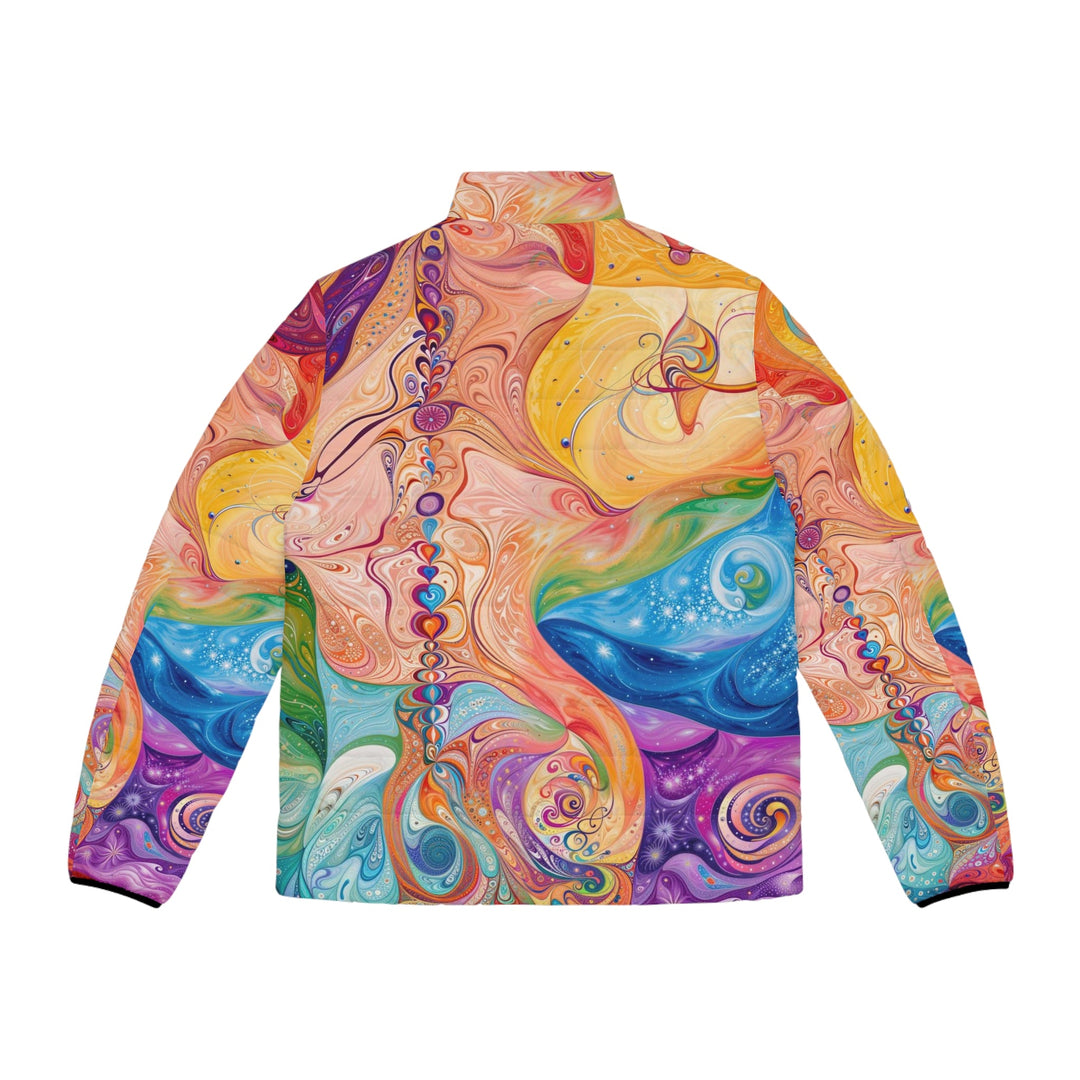 Vibrant Swirl Fantasy - Puffer Jacket - All Over Prints - g(0D·IO) - S - Black zipper -