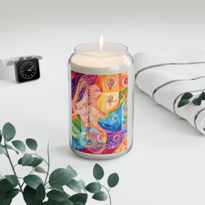 Vibrant Swirl Fantasy - Scented Candle - Home Decor - g(0D·IO) - Vanilla Bean - 13.75oz -