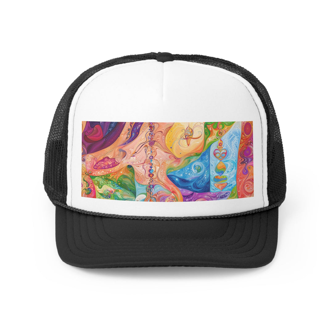 Vibrant Swirl Fantasy - Trucker Hat - Hats - g(0D·IO) - Black - One size -