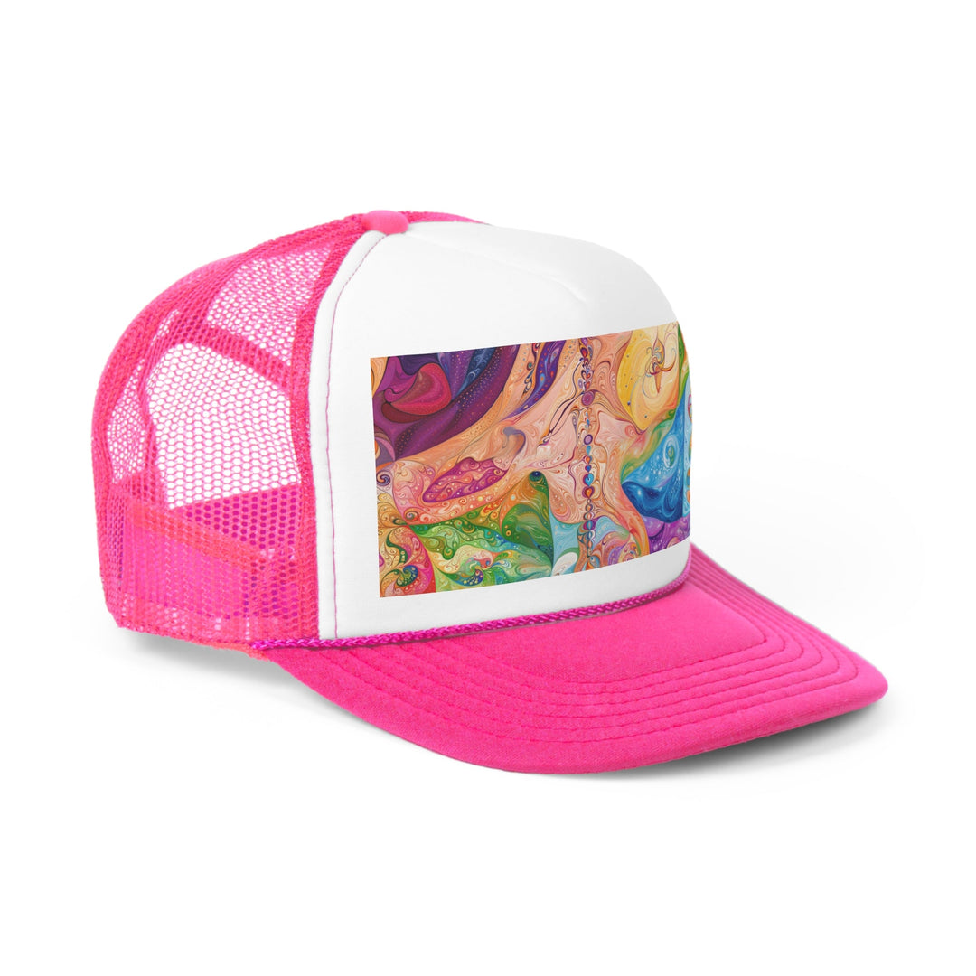 Vibrant Swirl Fantasy - Trucker Hat - Hats - g(0D·IO) - Pink - One size -