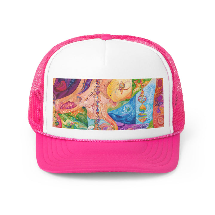 Vibrant Swirl Fantasy - Trucker Hat - Hats - g(0D·IO) - Pink - One size -