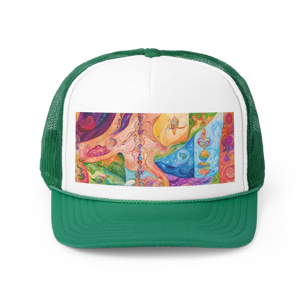 Vibrant Swirl Fantasy - Trucker Hat - Hats - g(0D·IO) - Green - One size -