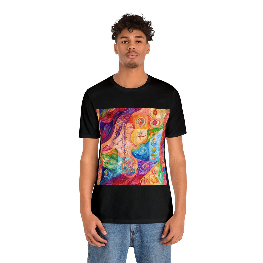 Vibrant Swirl Fantasy - Unisex Jersey Short Sleeve Tee - T-Shirt - g(0D·IO) - Black - S -