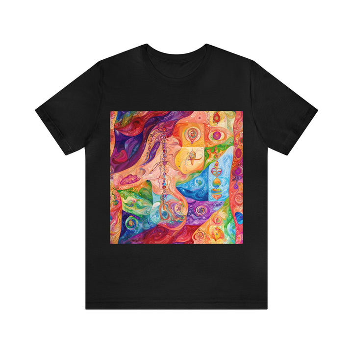 Vibrant Swirl Fantasy - Unisex Jersey Short Sleeve Tee - T-Shirt - g(0D·IO) - Black - S -