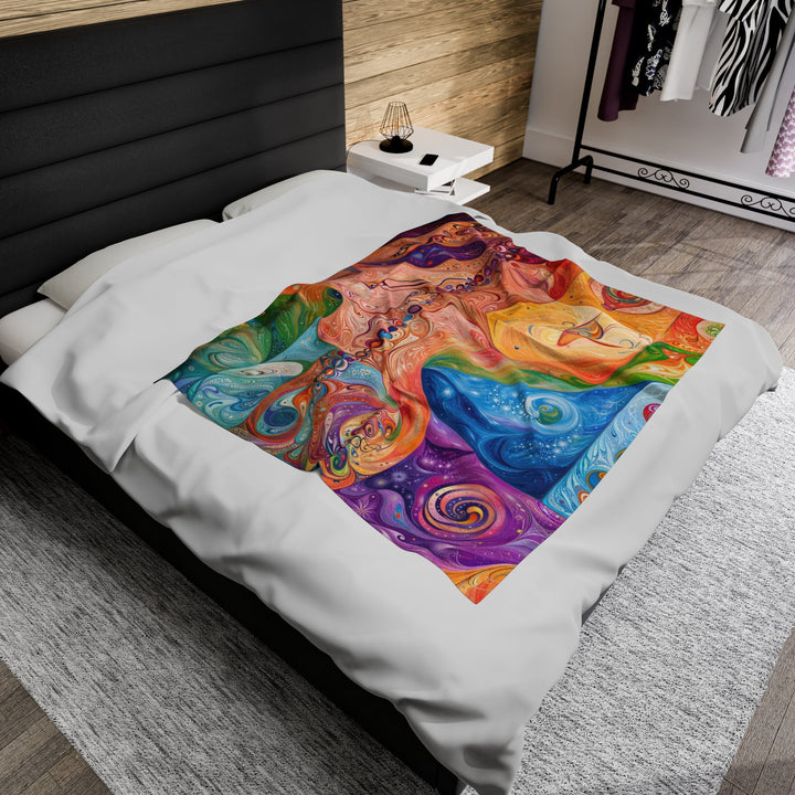 Vibrant Swirl Fantasy - Velveteen Plush Blanket - All Over Prints - g(0D·IO) - 30" × 40" - -