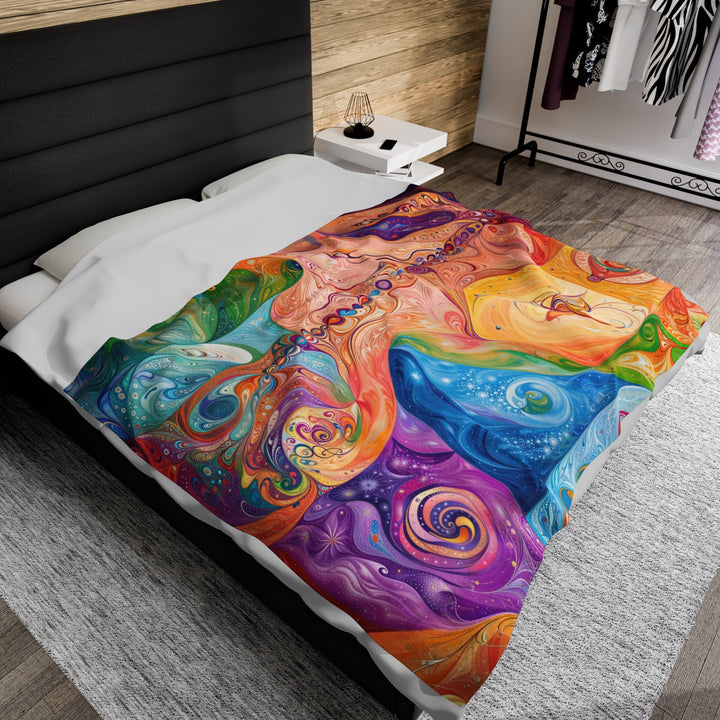 Vibrant Swirl Fantasy - Velveteen Plush Blanket - All Over Prints - g(0D·IO) - 30" × 40" - -