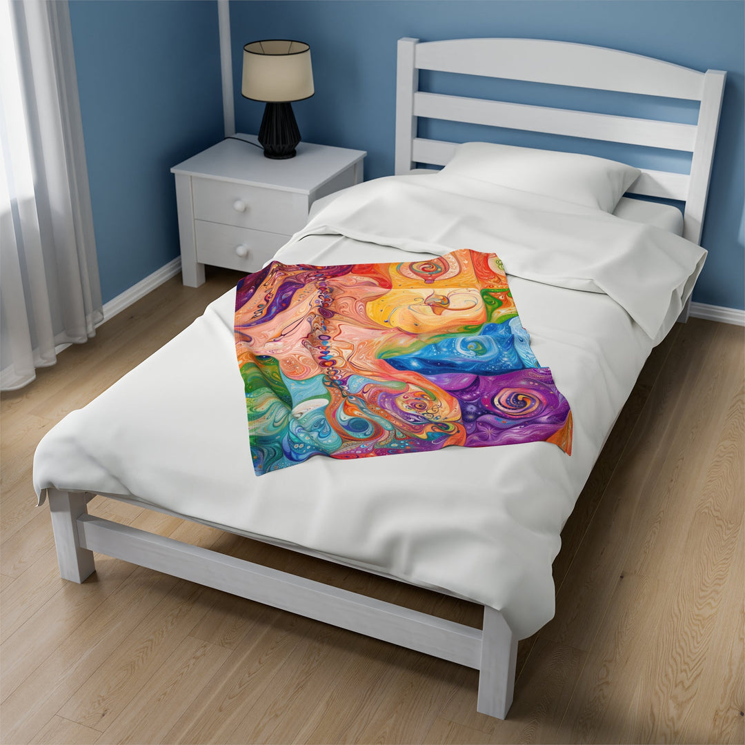 Vibrant Swirl Fantasy - Velveteen Plush Blanket - All Over Prints - g(0D·IO) - 30" × 40" - -