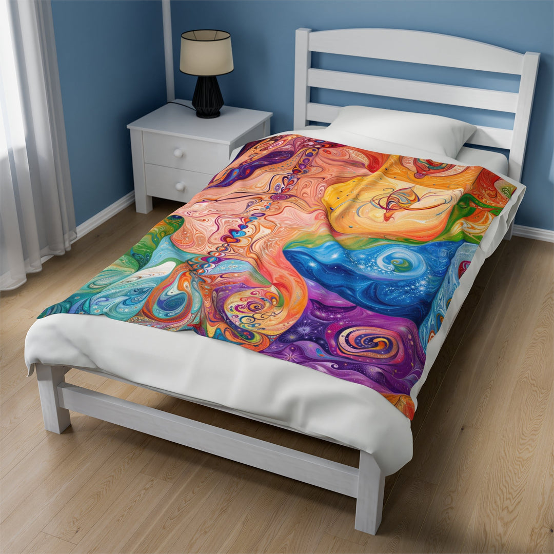 Vibrant Swirl Fantasy - Velveteen Plush Blanket - All Over Prints - g(0D·IO) - 30" × 40" - -