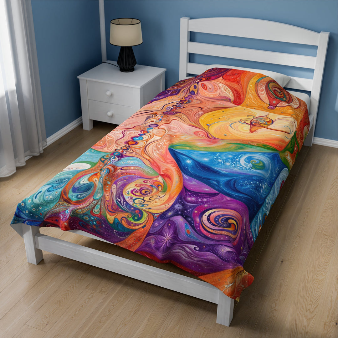 Vibrant Swirl Fantasy - Velveteen Plush Blanket - All Over Prints - g(0D·IO) - 30" × 40" - -