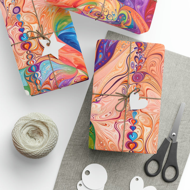 Vibrant Swirl Fantasy - Wrapping Paper - Home Decor - g(0D·IO) - 30'' x 72'' - Matte -