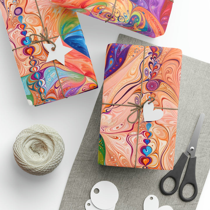 Vibrant Swirl Fantasy - Wrapping Paper - Home Decor - g(0D·IO) - 30'' x 72'' - Matte -